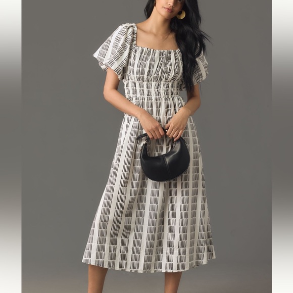 Anthropologie Dresses & Skirts - *Anthropologie Maeve Puff Sleeve Square Neck Smocked Midi Dress